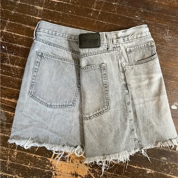 Lucky Brand Traveler High Waisted Jean Short Light Wash Gray - Picture 10 of 13